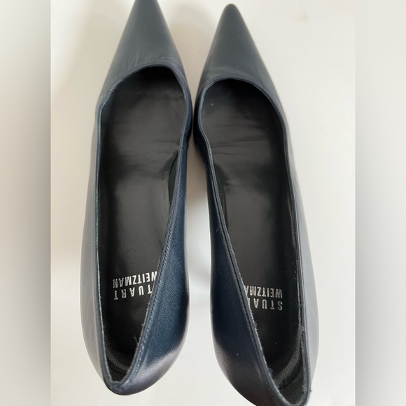 Stuart Weitzman Navy Leather Pumps - Picture 7 of 9